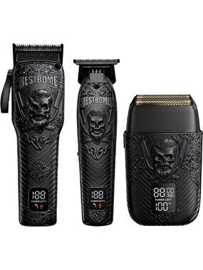 Professional Cordless Hair Clippers & Beard Trimmer Set - Long Battery Life